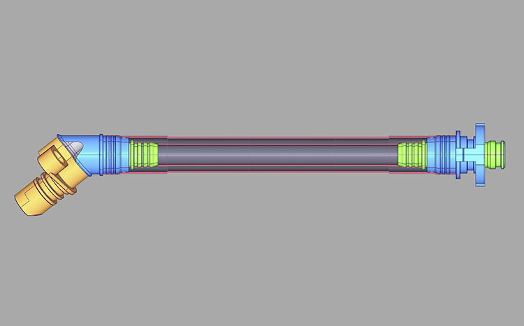 OBD hose connector – injection-moulded part view 1